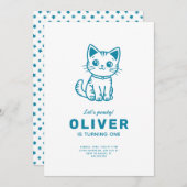 Baby Boy verjaardagsfeestje met aangepaste kleuren Kaart (Voorkant / Achterkant)