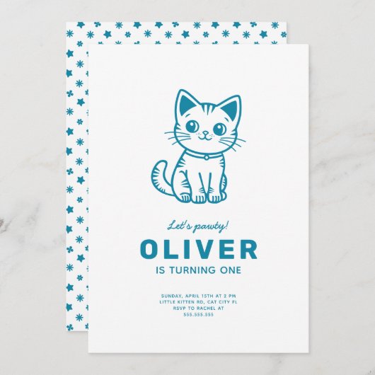 Baby Boy verjaardagsfeestje met aangepaste kleuren Kaart (Voorkant / Achterkant)