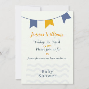 Baby boy verjaardagskaart, blauwe baby shower kaar kaart