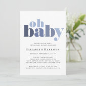 Baby Boy Virtual Shower Blue Typografie Kaart (Staand voorkant)