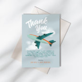 Baby Boy Vliegtuig Reizen Baby shower Bedankkaart