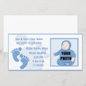 Baby Boy Voetafdruk Voeten Geboortefoto Aankondigi Aankondiging (Voorkant / Achterkant)