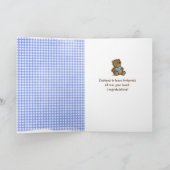 Baby Boy Voetafdrukken op Gingham Kaart (Binnen)