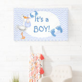 Baby Boy, Voetafdrukken, Stork, Douane Spandoek (Insitu)