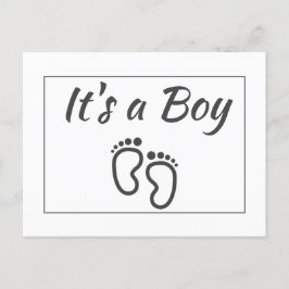 Baby Boy Voeten Moderne minimale Geboortetypografi Aankondigingskaart