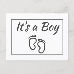 Baby Boy Voeten Moderne minimale Geboortetypografi Aankondigingskaart