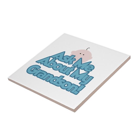 Baby Boy Vraag naar mijn kleinzoon geschenken Tegeltje (Zijkant)