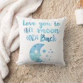 Baby Boy Waterverf Love You To The Moon And Back Kussen (Deken)