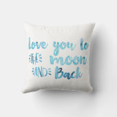 Baby Boy Waterverf Love You To The Moon And Back Kussen (Achterkant)