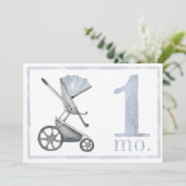 Baby Boy Waterverf Mijlpaal Een 2 maand oud Kaart (Staand voorkant)