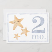 Baby Boy Waterverf Mijlpaal Een 2 maand oud Kaart (Achterkant)