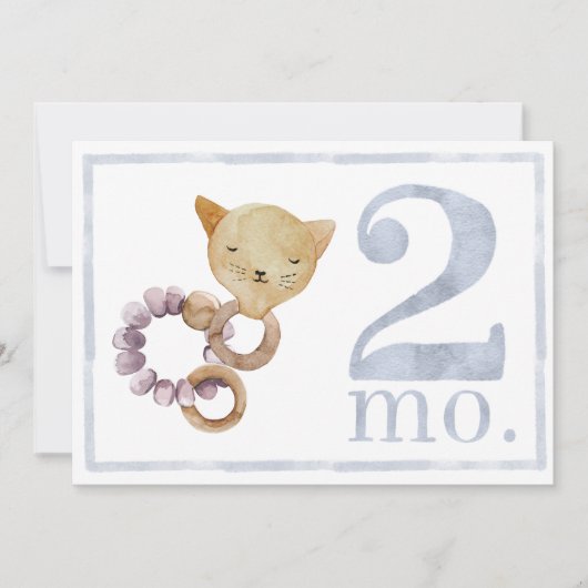 Baby Boy Waterverf Milestone 2 maand oude kaart (Voorkant)