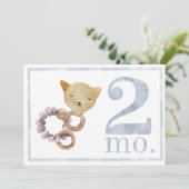 Baby Boy Waterverf Milestone 2 maand oude kaart (Staand voorkant)