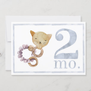 Baby Boy Waterverf Milestone 2 maand oude kaart