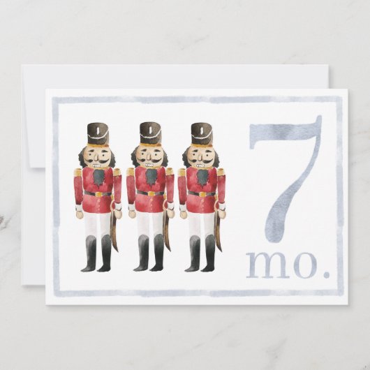 Baby Boy Waterverf Milestone 7 maand oude kaart (Voorkant)