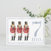 Baby Boy Waterverf Milestone 7 maand oude kaart (Staand voorkant)