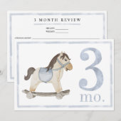 Baby Boy Waterverf Milestone Driemaands oude kaart (Voorkant / Achterkant)