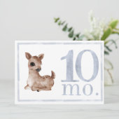 Baby Boy Waterverf Milestone Tien maand oude kaart (Staand voorkant)