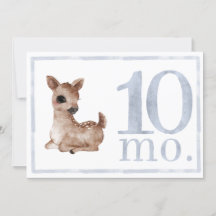 Baby Boy Waterverf Milestone Tien maand oude kaart