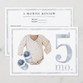 Baby Boy Waterverf Milestone Vijf maanden oude Kaa Kaart (Voorkant / Achterkant)