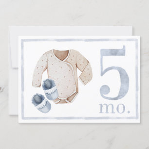 Baby Boy Waterverf Milestone Vijf maanden oude Kaa Kaart