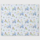 Baby Boy Waterverf Theme Baby shower Cadeaupapier (Vlak)