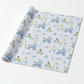 Baby Boy Waterverf Theme Baby shower Cadeaupapier (Uitgerold)