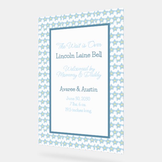 Baby Boy Welkomstbord Acryl Bord (Hoek)