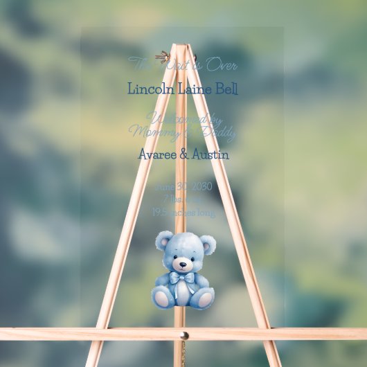 Baby Boy Welkomstbord Acryl Bord (Neutraal)