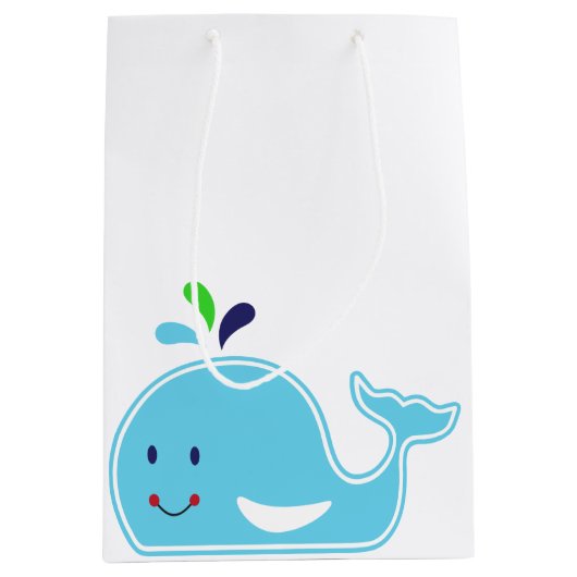 Baby Boy Whale Medium Cadeauzakje (Voorkant)