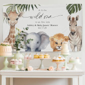 Baby Boy Wild Een safari Dieren Douche Achtergrond Spandoek