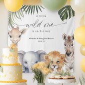 Baby Boy Wild One Safari Dierenfeestje Achtergrond Wandkleed