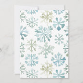 Baby Boy Winter Snowflake Baby shower Kaart (Achterkant)