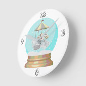 Baby boy wintersneeuw, sneeuwsneeuw wereldbol ronde klok (Hoek)
