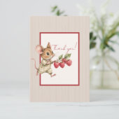 Baby Boy Woodland Animal Flat Thank You Card Bedankkaart (Staand voorkant)