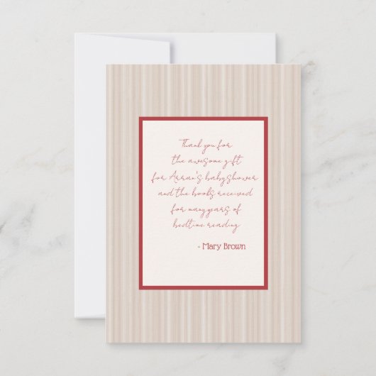 Baby Boy Woodland Animal Flat Thank You Card Bedankkaart (Achterkant)