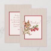 Baby Boy Woodland Animal Flat Thank You Card Bedankkaart (Voorkant / Achterkant)