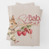 Baby Boy Woodland Animal Shower Inpakpapier Vel (In situ)