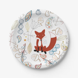 Baby Boy Woodland Creatures Fox Acorns Baby shower Papieren Bordje