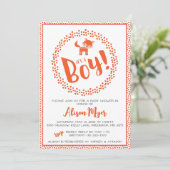 Baby Boy Woodland Fox Baby shower Uitnodiging (Staand voorkant)