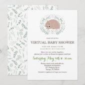 Baby Boy Woodland Virtual baby shower Uitnodiging (Voorkant / Achterkant)