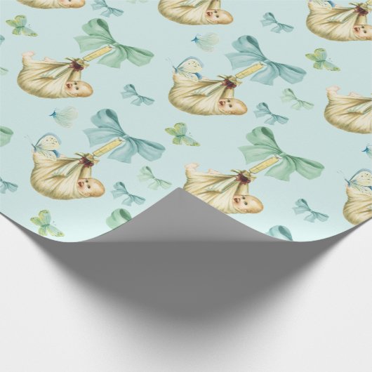 Baby Boy Wrapping Paper Cadeaupapier (Hoek)