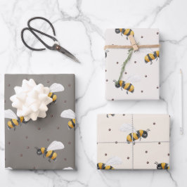 Baby Boy Yellow en zwarte bijen Inpakpapier Vel