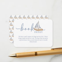 Baby Boy Zeilboot Shower Boek voor Baby Kaart