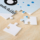 Baby Boy Zwangerschap Aankondiging (Blauw Panda) Legpuzzel (Zijkant)