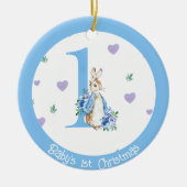 Baby Boy's 1e kerst foto decoratie konijn (Voorkant)