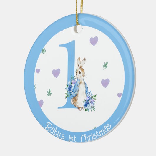 Baby Boy's 1e kerst foto decoratie konijn (Links)