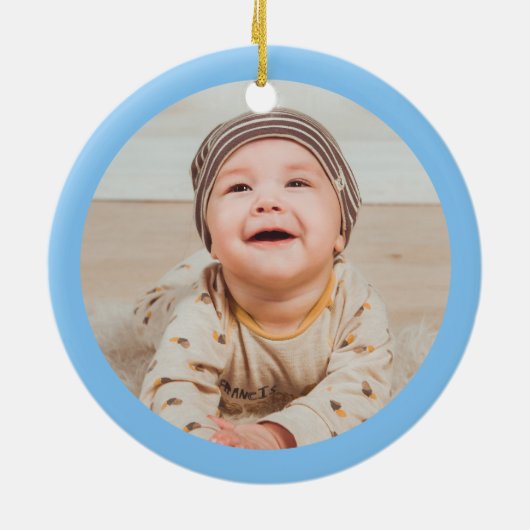 Baby Boy's 1e kerst foto decoratie konijn (Achterkant)