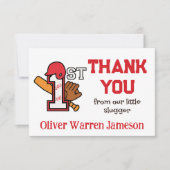 Baby Boy's 1e Verjaardag Honkbal Slugger Bedankkaart (Voorkant)