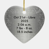 Baby Boy's 1st Kerstmis - Heart Shaped Ornament (Achterkant)